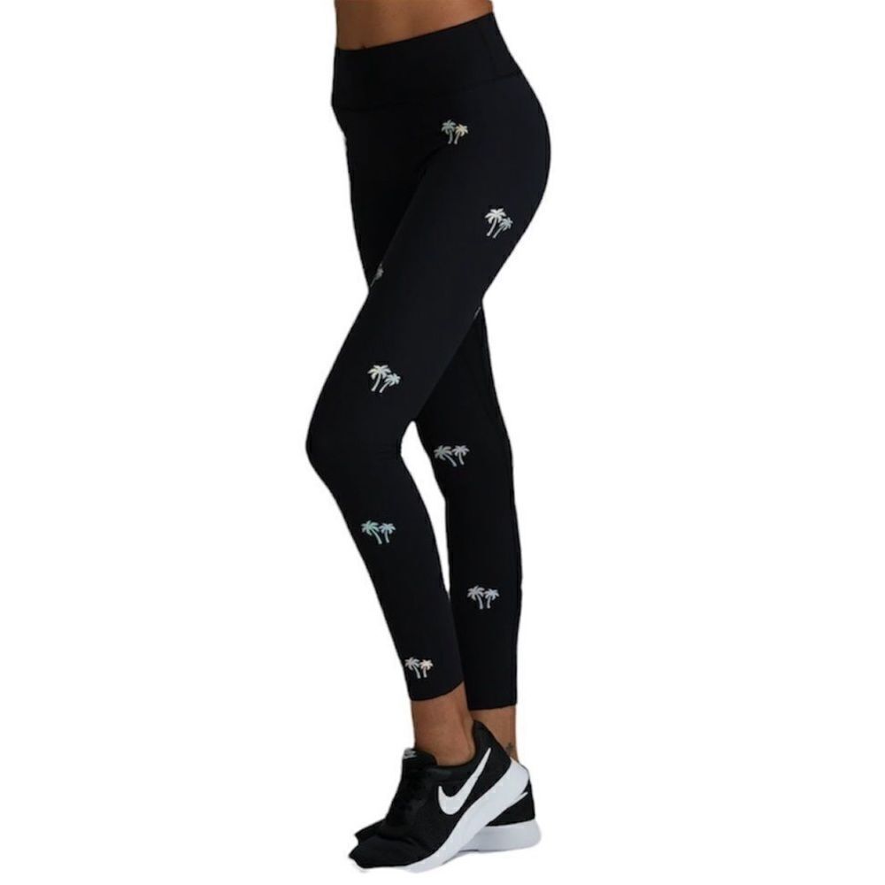 Noli Black Line Holographic Palm Sunset 7/8 Leggings - Small